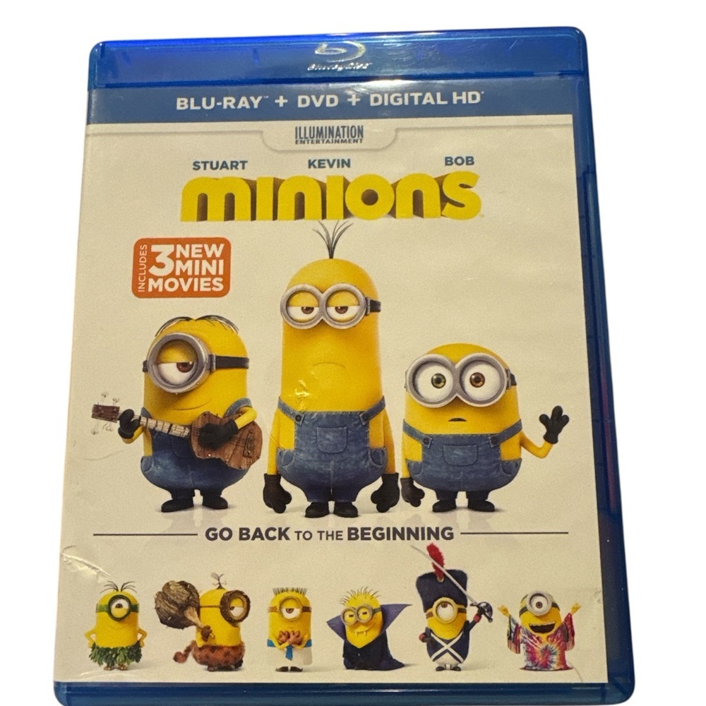 🎬 7 MOVIES/$50 – Illumination MINIONS Blu-ray + DVD- Go Back to the Beginning!
